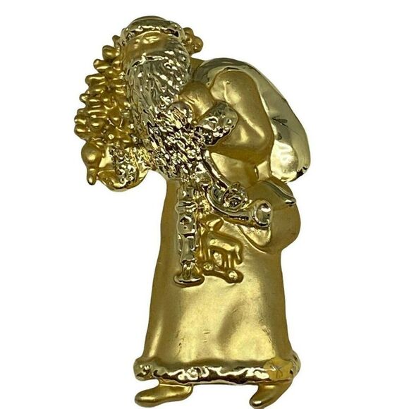 Father Christmas Gold Tone Pin‎ - Picture 1 of 2
